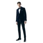 TOM FORD FLUID VELVET SHELTON COCKTAIL JACKET NAVY