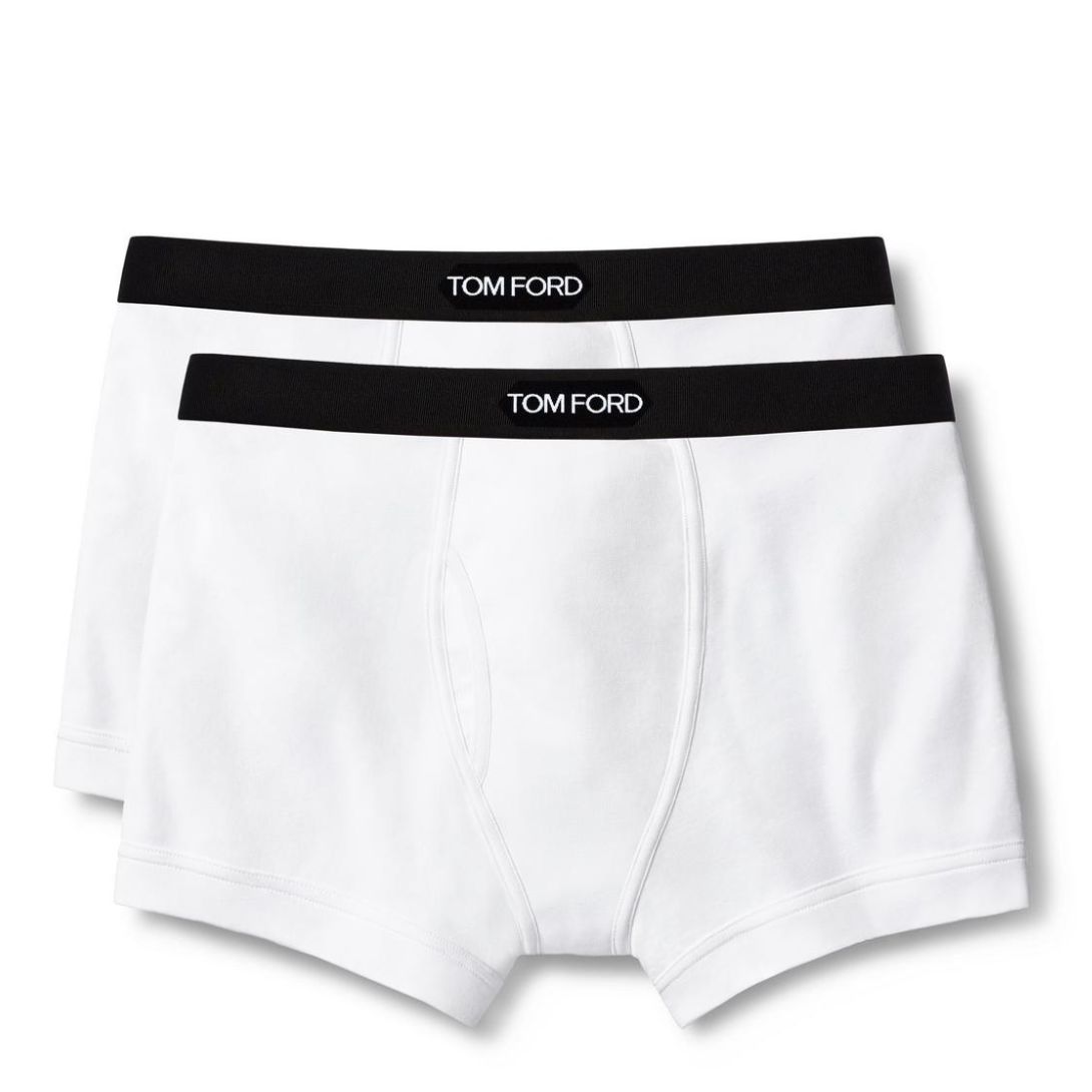 5 TOM FORD COTTON BOXER BRIEFS TWO PACK WHITE