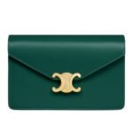 CELINE WALLET ON CHAIN MARGO IN SHINY CALFSKIN CELADON