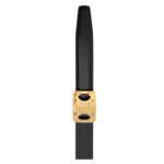 CELINE MEDIUM REVERSIBLE FRAMED TRIOMPHE BELT IN TAURILLON BLACK-WHITE COTTON