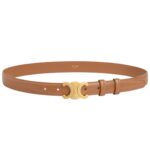 CELINE MEDIUM TRIOMPHE BELT IN TAURILLON LEATHER BRONZE