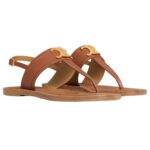 CELINE LYMPIA TRIOMPHE THONG IN CALFSKIN TAN