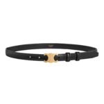 CELINE SMALL TRIOMPHE BELT IN TAURILLON LEATHER BLACK