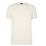 TOM FORD COTTON BLEND MELANGE CREW NECK T SHIRT BLACK