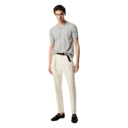 TOM FORD PURE COTTON CREW T-SHIRT LIGHT GREY