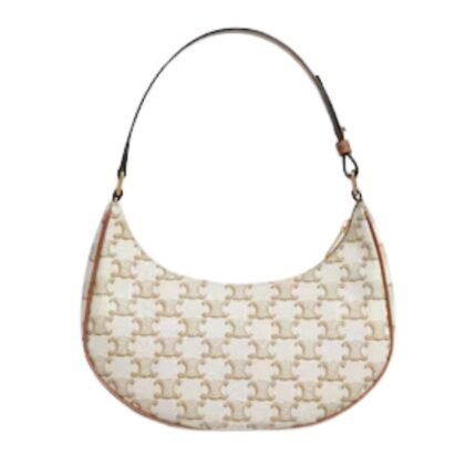CELINE AVA BAG IN TRIOMPHE CANVAS AND CALFSKIN WHITE