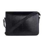 CELINE TEEN TRIOMPHE BAG IN LIZARD BLACK