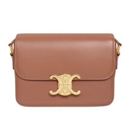 CELINE TEEN TRIOMPHE BAG IN SHINY CALFSKIN BRONZE