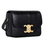 CELINE TEEN TRIOMPHE BAG IN LIZARD BLACK
