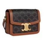 CELINE TEEN TRIOMPHE BAG IN CANVAS AND CALFSKIN TAN