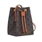 CELINE MICRO SAILOR IN TRIOMPHE CANVAS AND CALFSKIN TAN