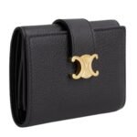 CELINE FINE WALLET VICTOIRE IN SUPPLE GRAINED CALFSKIN BLACK