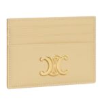 CELINE CARD HOLDER TRIOMPHE IN SHINY CALFSKIN SPRING YELLOW