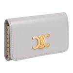 CELINE KEY CASE TRIOMPHE IN SHINY CALFSKIN CLOUDY GREY