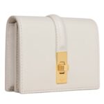CELINE CARD HOLDER WITH FLAP 16 IN SATINATED CALFSKIN WHITE COTTON
