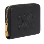 CELINE COMPACT ZIPPED WALLET CUIR TRIOMPHE IN SMOOTH CALFSKIN BLACK