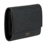 CELINE SMALL TRIFOLD WALLET IN GRAINED CALFSKIN BLACK