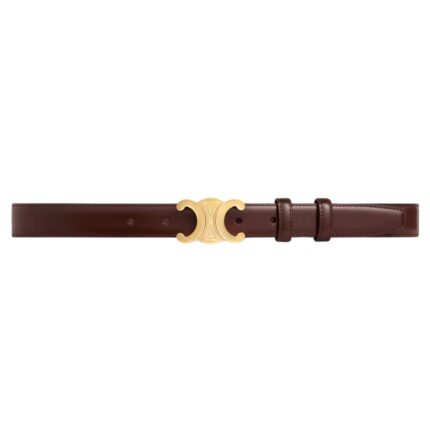 CELINE MEDIUM TRIOMPHE BELT IN TAURILLON LEATHER CHESTNUT