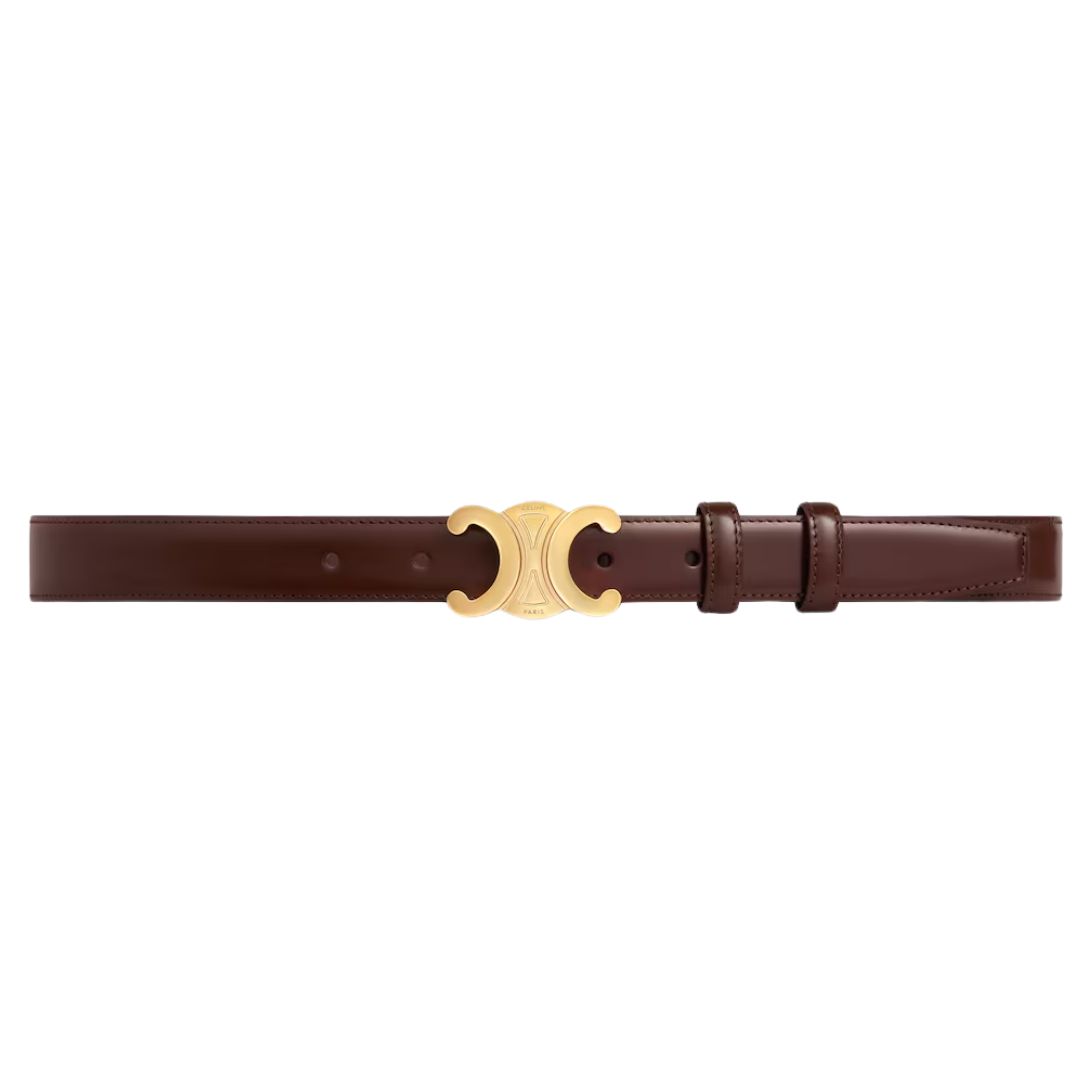 7 CELINE MEDIUM TRIOMPHE BELT IN TAURILLON LEATHER CHESTNUT