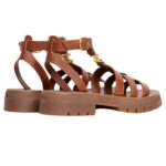 CELINE CLEA TRIOMPHE GLADIATOR SANDAL IN CALFSKIN VEGETAL TANNING TAN