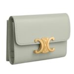 CELINE COMPACT WALLET WITH COIN TRIOMPHE IN SHINY CALFSKIN LIGHT CLAY