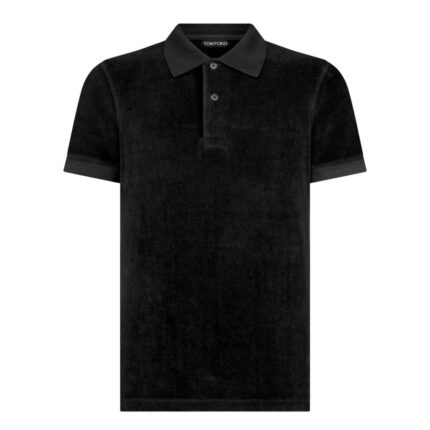 TOM FORD TOWELLING POLO BLACK