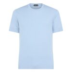 TOM FORD PLACED RIB CREW NECK PASTEL BLUE