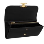 CELINE LARGE WALLET TRIOMPHE IN SHINY CALFSKIN BLACK