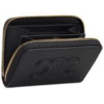 CELINE COMPACT ZIPPED WALLET CUIR TRIOMPHE IN SMOOTH CALFSKIN BLACK