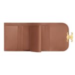 CELINE SMALL FLAP WALLET TRIOMPHE IN SHINY CALFSKIN BRONZE
