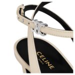 CELINE AVA TRIOMPHE STILETTO SANDAL IN PATENT CALFSKIN MILK
