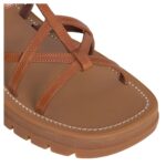 CELINE CLEA TRIOMPHE STRAPPY SANDAL IN CALFSKIN VEGETAL TANNING TAN