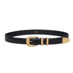 CELINE MEDIUM WESTERN BELT IN TAURILLON LEATHER BLACK