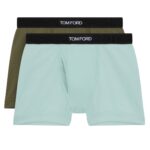TOM FORD COTTON BOXER BRIEFS TWO PACK BLACK/GREY