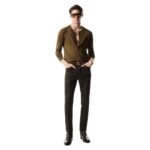 TOM FORD SILK VANISE HENLEY DARK OLIVE