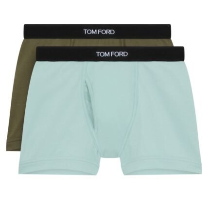 TOM FORD COTTON BOXER BRIEFS TWO PACK PISTACHIO