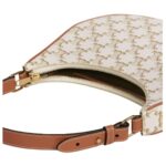 CELINE AVA BAG IN TRIOMPHE CANVAS AND CALFSKIN WHITE