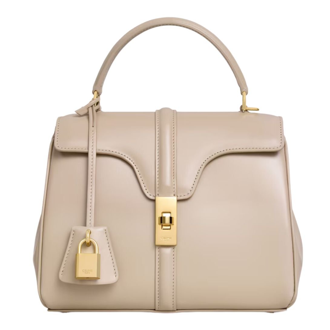 9 CELINE SMALL 16 BAG IN SATINATED CALFSKIN CAPPUCCINO