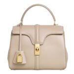 CELINE SMALL 16 BAG IN SATINATED CALFSKIN BLACK