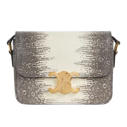 CELINE TEEN TRIOMPHE BAG IN LIZARD NATURAL