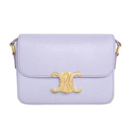 CELINE TEEN TRIOMPHE BAG IN LIZARD LIGHT LAVENDER