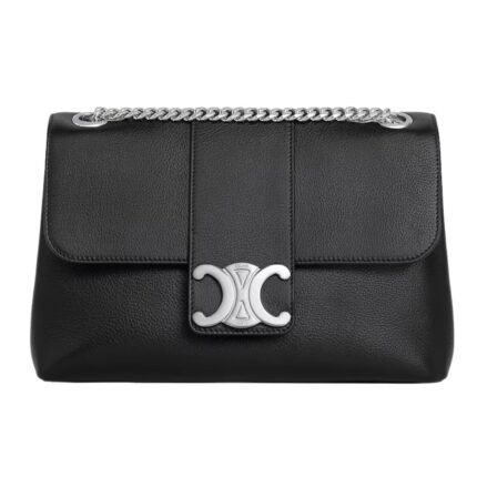 CELINE MEDIUM VICTOIRE BAG IN SUPPLE GRAINED CALFSKIN BLACK