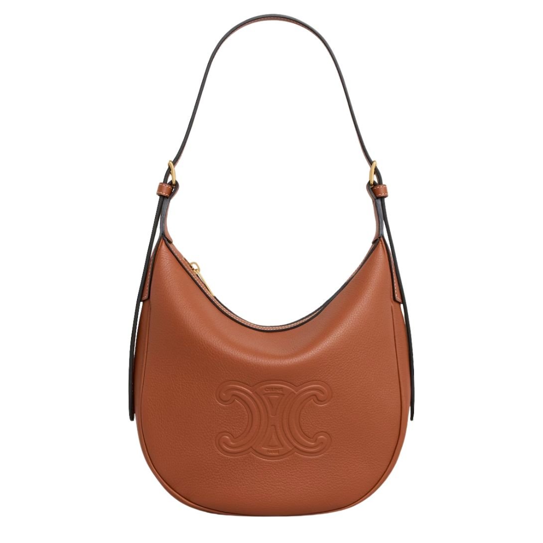 9 CELINE SMALL HELOÏSE CUIR TRIOMPHE BAG IN SUPPLE GRAINED CALFSKIN TAN