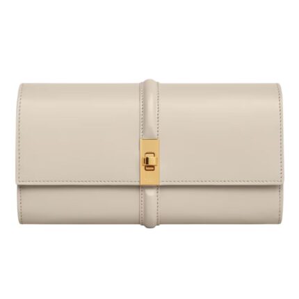 CELINE LARGE WALLET 16 IN SATINATED CALFSKIN LIGHT STONE