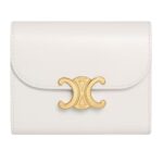 CELINE SMALL FLAP WALLET TRIOMPHE IN SHINY CALFSKIN MOON