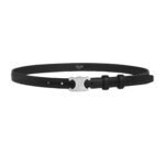 CELINE SMALL TRIOMPHE BELT IN TAURILLON LEATHER BLACK