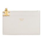 CELINE ZIPPED CARD HOLDER TRIOMPHE CHARMS IN SHINY CALFSKIN SPRING YELLOW