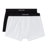 TOM FORD COTTON BOXER BRIEFS TWO PACK BLACK/GREY