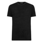 TOM FORD COTTON BLEND MELANGE CREW NECK T SHIRT BLACK