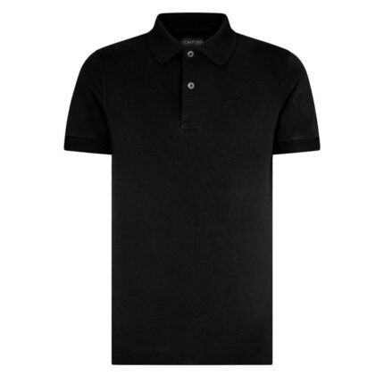 TOM FORD TENNIS PIQUET POLO BLACK